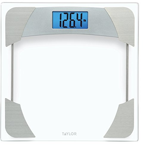 Taylor 400 Lb. Capacity Digital Glass Bathroom Scale with Stainless Steel Accents