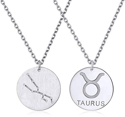 ChicSilver stier Kette- Damen Halskette 925 Silber/18k Gold Tierkreiszeichen Anhänger Freundschaftskette