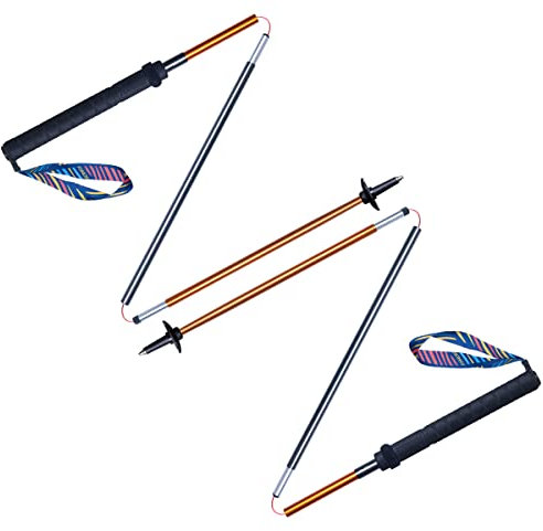 AONIJIE Bastón de Senderismo Plegables Bastones Trekking de Aleación de Aluminio 7075 Empuñadura de EVA Espuma para Alpinismo Trail Viaje Mochilero Caminar (110CM - 2 PCS)