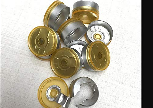 Lot de 200 bouchons en plastique aluminium 20 mm pour flacons en verre (jaune transparent).
