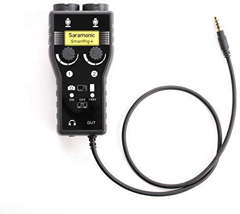 Saramonic 2-Ch Audio Interface w/XLR, 1/4 & 1/8” for Smartphones, Tablets & Cameras (SmartRig+)