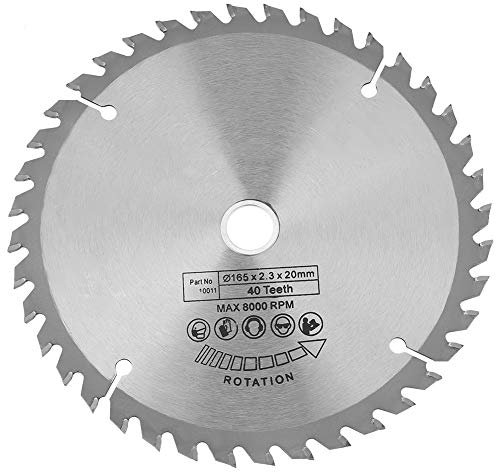Lame de Scie, 40 dents 165 x 20 mm Lame de Scie Circulaire de Diamant Disque de Coupe pour les Outils Rotatifs et la Coupe de Bois