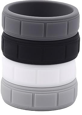 AILOVA Herren Ring, 4 Stück Silicone Hochzeitsring, 8 mm Breite, 2 mm Dicke, Wedding Ring for Men, Eheringe für Sportler, Fitness, Workout, Sport
