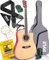 Pyle Cutaway Akustikgitarre-Vollformat Dreadnought Natur Matt-Finish Gitarre, 6 Stahl-Saiten mit Gigbag, Stimmgerät, Ersatzsaiten,Plektren,Gurt,Kapodaster,Für Anfänger,Erwachsene,Kinder - Rechtshänder