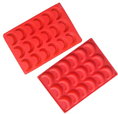 GUMEI 2 Pack Moon Ice Cube Tray Silicone Crescent Moon Mold Moon Pendant Resin Molds