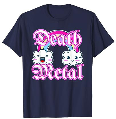 Death Metal Rock Music Fan, Cute Kawaii Rainbow Heavy Metal T-Shirt