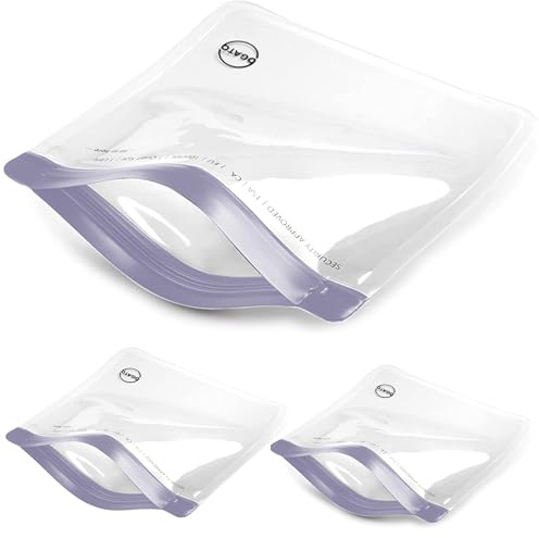 3pcs Travel Toiletry Bag for Women & Men -Our 1L Violet Toiletry Bag is Security Approved Worldwide for Liquids & Cosmetics -100% Leakproof Clear Travel Makeup Bag -Ogato Airport Clear Liquids Bag