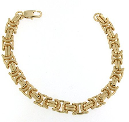 Original italienisches Etrusker Königsarmband vergoldet 8 mm 21 cm Armband Königskette Damen Herren Schmuck ab Fabrik tendenze Italy