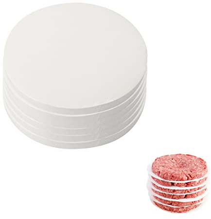 Jagowa 200PCS 12 cm Burger Paper Non-Stick Baking Paper Hamburger Patty Parchment Paper Round for Burger Press (12 cm)