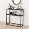 [en.casa] Table Console pour Salon Table d'Appoint Rectangulaire avec Surface de Rangement Panneau de Particules Métal 90 x 90 x 34 cm Anthracite Noir