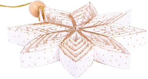 Weihnachtsanhänger 3D / Papier Stern/Premium Qualität/Papierstern mit 8 Zacken - Sterne Deko, 45 cm in Weiß/Pajoma