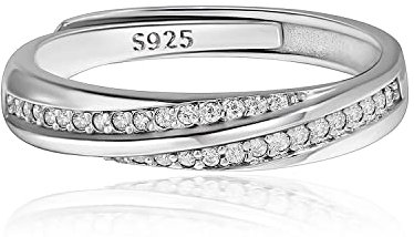 Meissa 2 Paar Ringe für Damen und Herren 925 Sterling Silber Ehering passende Versprechen Ringe Größe verstellbar handgefertigt Brautschmuck Größe 44-62 (3,4 mm Breite)