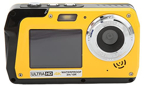 Underwater Camera, 4K 56MP Dual Screen Waterproof Camera with 18X Digital Zoom, Portable Action Camera Sports Cameras for Kids Adults Snorkeling Vacation