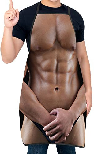 Asgens Funny Apron Grill BBQ Apron for Men, Kitchen Chef Cooking Barbecue Aprons Christmas Birthday Gift for Husband, Wife, Dad, Mom, Friends