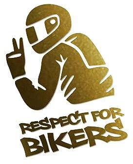 Respect for Bikers | Motorradfahrer Motorradzubehör Biker Chopper Winterauto Bikerzubehör Motorradgadget Tuning Autoaufkleber Aufkleber fürs Auto Quad Motorrad Sport Edition (gold matt)