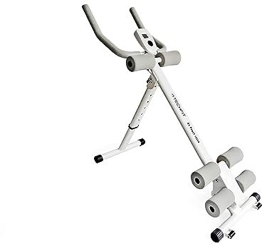 TechFit Bauchmuskeltraining Bench – Bauchmuskelbank, zusammenklappbar, Fitnessgerät, vertikal, Feste Bauchstütze, Taillengerät, Widerstandsplattform, Weiß