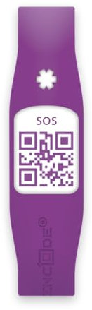 Silincode Qr SOS Silikon-Armband, Notfall, Hilfe, medizinische Hilfe, Gesundheitswesen, Identifizierung, Krankengeschichte, Gesundheitsstatus, Kontakte, Berichte, Alarm, (Größe S, Violett)