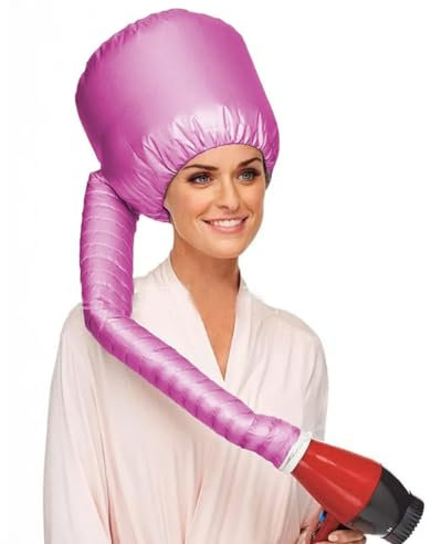 Clyhon Attachment für Haartrockner, Motorhauben-Haartrockneraufsatz, Helm-Trocknung Kappe Salon Hair Dryer Hood Bonnet Trockenhauben für Haare Wrap Turban Haartrockentuch