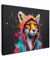 MuchoWow© Leinwandbild 70x50 cm Dekoration Wohnzimmer Bilder Aufhängen Wall Decoration Living Room Wohnungs Deko Moderne Graffiti - Fuchs - Pop-Art - Neon