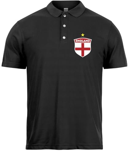 lepni.me Personalised Men's England 2026 Football Polo Shirt Short Sleeve | Custom Name and Number | England Flag Design
