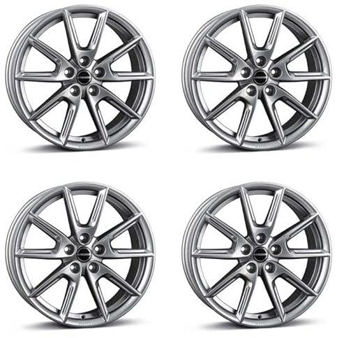 4x Borbet Felgen LX18 8.0x18 ET48 5x112 grey glossy kompatibel mit VW Beetle Caddy e-Golf Eos Golf ID.3 Jetta Passat Sharan T-Roc Touran