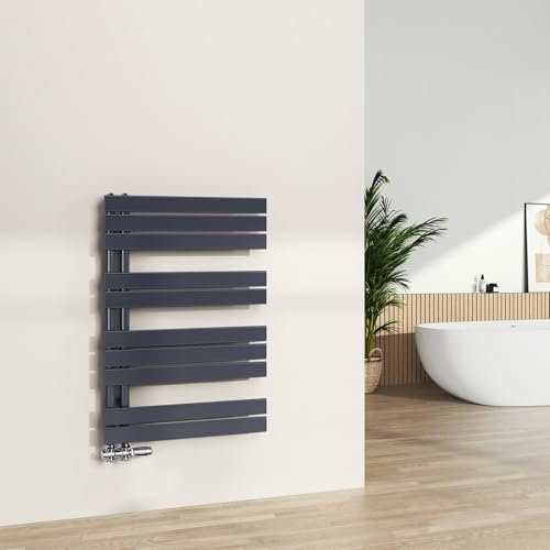 S'AFIELINA Design Badheizkörper Handtuchheizkörper Anthrazit Flach Paneel Seitenanschlusss 899x600mm Heizkörper für Bad Handtuchtrockner 558 Watt
