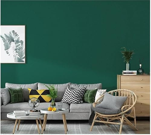 Wallpaper for Living Room Emerald Green Modern Non-Woven 3D Wallpaper Roll Bathroom Bedroom Tv Backdrop,Home Decoration Non Self-Adhesive Wall Paper 10x0.53m