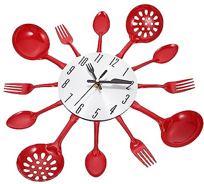 Zerodeko Uhr Für Küche Wanduhr in Einzigartiger Form Geräuscharm Aus Edelstahl Als Wanduhr-Ornament Leicht Zu Hängen Tolle Dekoration Für Wohnzimmer Und Schlafzimmer