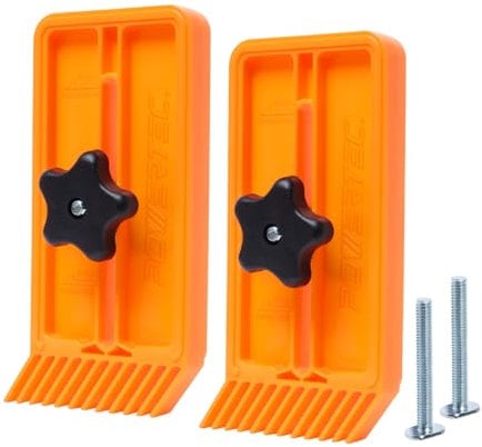 POWERTEC 71832-P2 Stackable Featherboard for Table Saw, Router Table, & Band Saw, Universal T-Track & Miter Slot Mount - Woodworking Safety Tool, 2 PK