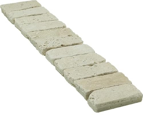 Bordure en mosaïque travertin ivoire - Ethnique AL-005-5x30 cm - Pour intérieur et extérieur