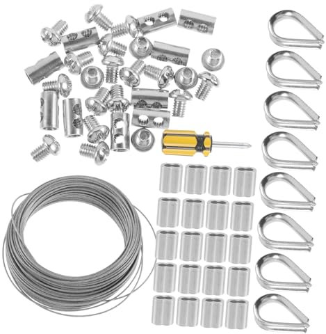 TOKIDNY Cuerda De Alambre Inoxidable Kit De Guardacabos Cable De Decorativo y Resistente
