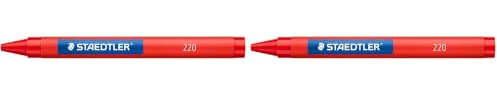Staedtler Wachsmalkreide, leuchtende Farben, 8 mm Durchmesser, mit Papiermanschette, 12 Wachsmalkreiden in sortierten Farben im Kartonetui, 220 08 C12 (Packung mit 2)