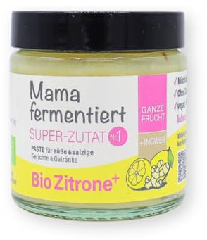 Bio Fermentierte Zitrone – Vielseitige Zitronenpaste für süße und herzhafte Gerichte – Vegan, natürlich fermentiert, 100g Glas (Ingwer)