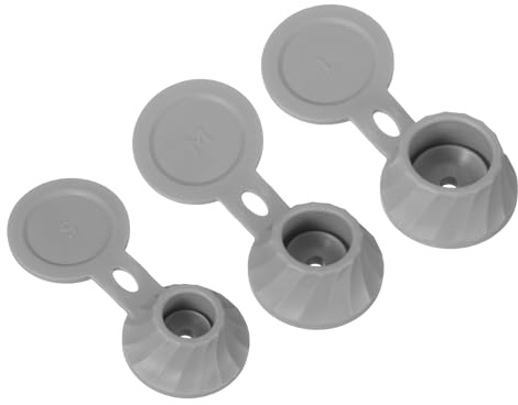 sourcing map 3 Pcs Bottle Emptying Caps 3 Sizes Shampoo Upside Down Flip It Bottle Caps Kit Inverted Leak-Proof Cap for Shower Gel Bottles Lotions Shampoos Kitchen Condiments, Grey