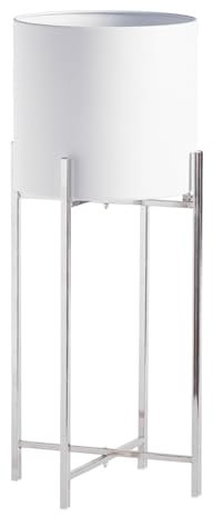 home&you - Blumentopf Marisan, Blumenständer, Pflanzenständer aus Metall, Pflanztopf mit Ständer, Home Deko, 70 cm - Weiß