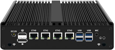 UDPTCP Micro Firewall Appliance, Mini PC sin ventilador I3-7100U, DDR4, HD DP Dual Display, PC industrial 4 I211-LAN, USB3.0, 6 COM, WiFi, Firewall Router PC AES-NI, sin RAM sin SSD