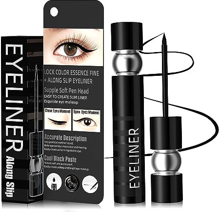 Eyeliner Liquide Noir Probuk Precision Waterproof Eye-Liner Liquide avec Applicateur Feutre,Micro Stylo Séchage Rapide,Longue Tenue,Anti-Taches All Day Professionnel Makeup-Fini Mat