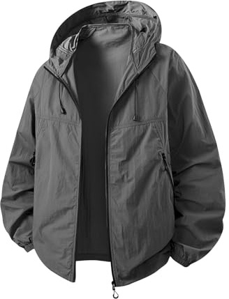 Generisch Outdoor Jacke Herren Regenjacke Wasserdicht Atmungsaktiv Sommer Leicht Frühling Frühlingsjacke Übergangsjacke Blouson Übergang Elegant Softshelljacke Mantel Lang Sport Set Kurze Schwarz