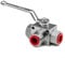 GLFLOW Vanne à bille hydraulique à 3 voies NPT 1/2 pour systèmes haute pression 7250 PSI avec alésage en L en acier au carbone (NPT3/8)