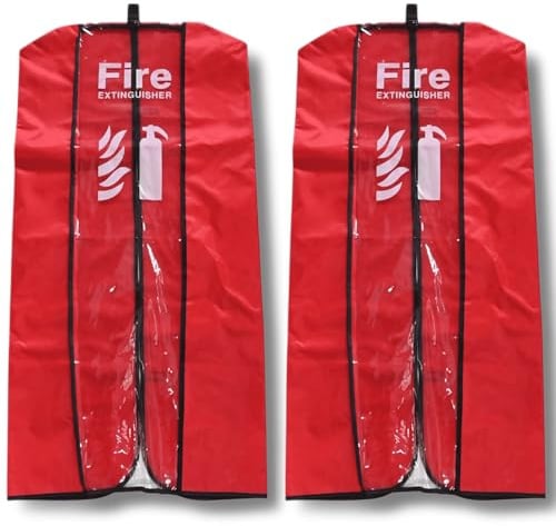 Feuerlöscher Abdeckung Große Größe 2 Stück - Staub Kratzer Schutzhülle - Feuerlöscher Transparent Sleeve - Wasserdicht Wetterfest Schutzhülle - für Feuerlöscher bis zu 10 kg