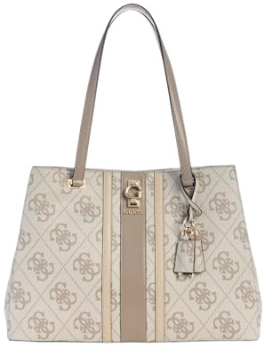 GUESS Schultertasche Erenia Tote Bag Dark Taupe Logo