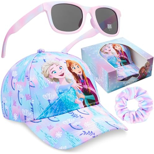 Paw Patrol | Frozen | Disney Prinzessinnen | Minnie Mouse | Sesamstraße Mädchen Basecap und Sonnenbrille & Haargummi Set, Sommer Geschenke für Mädchen