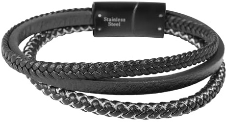 Akzent Armband Herren - Premium Armband Herren in Braun aus Kunstleder, 100% Wasserfest & Hautverträglich