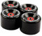FunTomia 4 Stück Longboard/Skateboard/Mini-Board Rollen (Big Wheels) in 65x45mm 80A inkl. ABEC-9 Kugellager und Metall Spacer 80A Rollenhärte (schwarz)