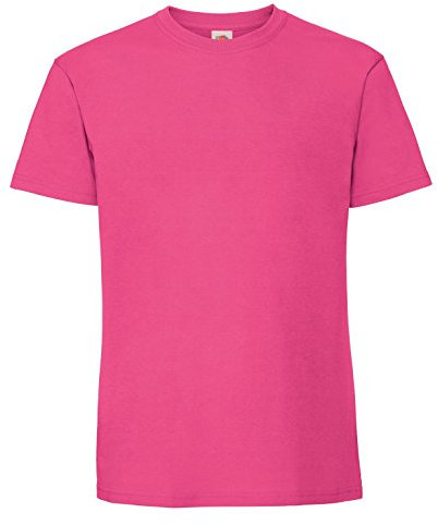 Fruit of the Loom - Camiseta de algodón para Hombre (L/Fucsia)