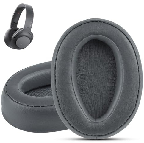 Krone Kalpasmos Ohrpolster für Sony WH-H900N, kompatibel mit MDR-100ABN Kopfhörern, Over-Ear-Polster, weiches Memory-Schaum, Protein-Leder, Ersatz-Ohrpolster Headset-Reparaturteil, PU-Tasche (grau)