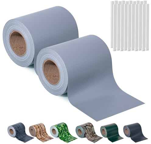 Sichtschutzstreifen Zaun 35 m x 19 cm inkl.20 Clips, Sichtschutz Zaunfolie PVC Sichtschutzstreifen Doppelstabmatten für Gartenzaun, Balkon/Diverse Farben-2PCS