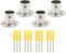 Pxyelec Edelstahl-Duschstangen-Flansch-Set, Schrankstangen-Flanschhalter für Innendurchmesser 22 mm, Stahlrohr, 4 Stück