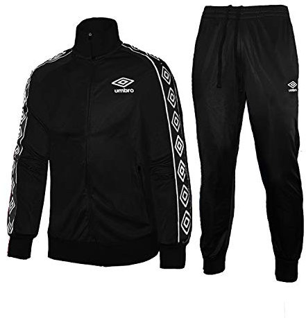 Umbro Tuta Uomo Full Zip acetata Nuova Collezione Art.30031 (XXL, Nero)