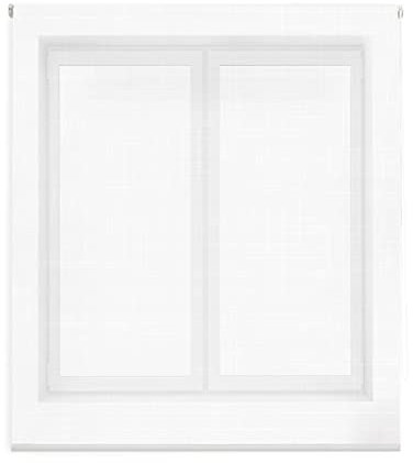 Blindecor Store Enrouleur Brise-Vue translucide - Rideau occultant pour fenêtre - Blanc - 80 x 180 cm - Dimensions du Tissu 77 x 175 cm
